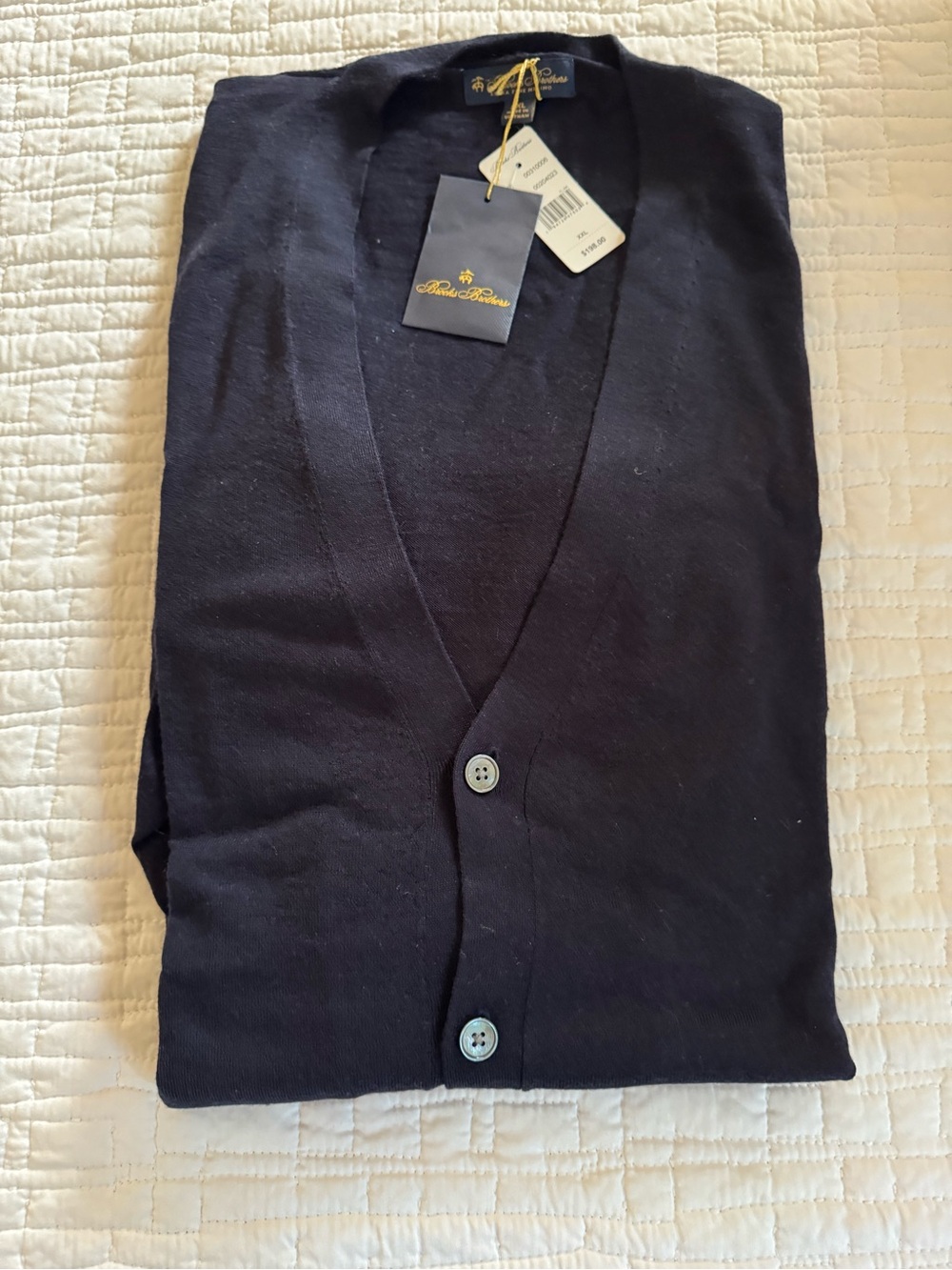 BRAND NEW Brooks Brothers Men's Dark Navy Button Cardigan